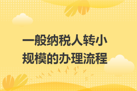 一般纳税人转小规模的办理流程 一般纳税人转小规模的办理流程