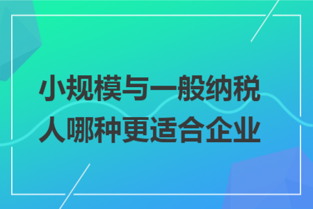 小规模与一般纳税人哪种更适合企业
