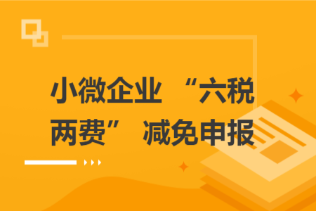小微企业 “六税两费” 减免申报