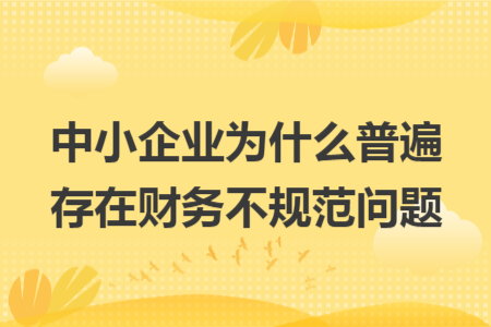 中小企业为什么普遍存在财务不规范问题