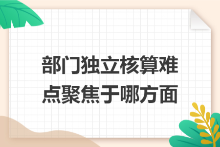 部门独立核算难点聚焦于哪方面