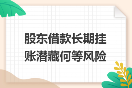 股东借款长期挂账潜藏何等风险