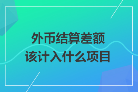外币结算差额该计入什么项目