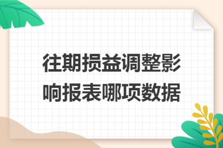 往期损益调整影响报表哪项数据