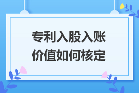 专利入股入账价值如何核定
