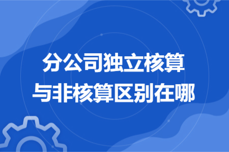 分公司独立核算与非核算区别在哪 分公司独立核算与非核算区别在哪