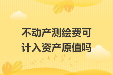 不动产测绘费可计入资产原值吗