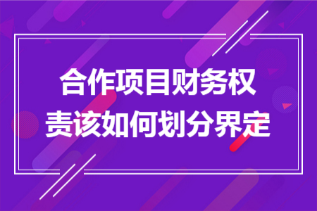 合作项目财务权责该如何划分界定
