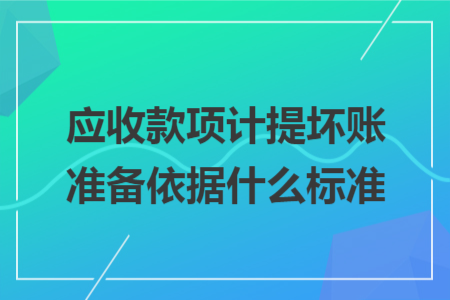 应收款项计提坏账准备依据什么标准